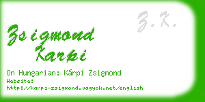 zsigmond karpi business card