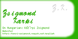 zsigmond karpi business card